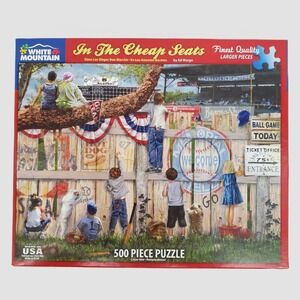 White Mountain In The Cheap Seats 500 Piece Baseball Puzzle Ed Wargo 1396A USA